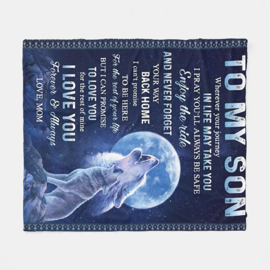 Für meinen Sohn Fleecedecke (Vorderseite (Horizontal))