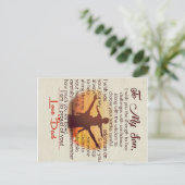 Für meinen Sohn | Lieblicher Brief an ihn | Ankündigungspostkarte (Stehend Vorderseite)