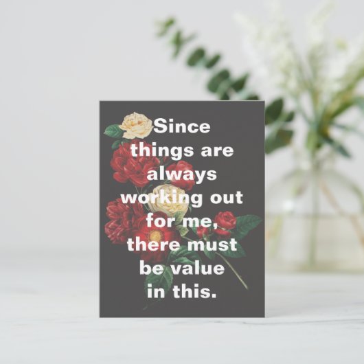 Für mich arbeiten immer florale Dinge aus Postkarte (Stehend Vorderseite)