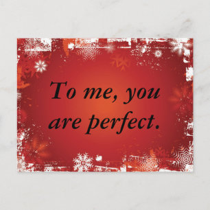 Für mich bist du perfekt. postkarte