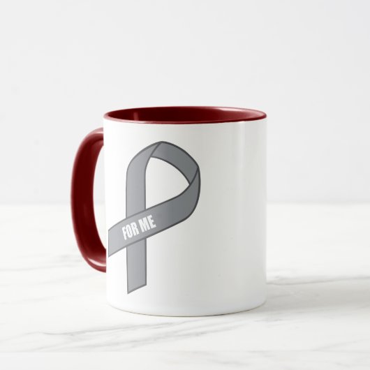 Für mich (graues/silbernes Bewusstseins-Band) Tasse (Vorderseite Links)