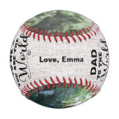 Für mich sind Sie die Welt Custom Vater 2 FotoColl Baseball (Rückseite)