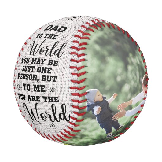 Für mich sind Sie die Welt Custom Vater 2 FotoColl Baseball (Schrägansicht)