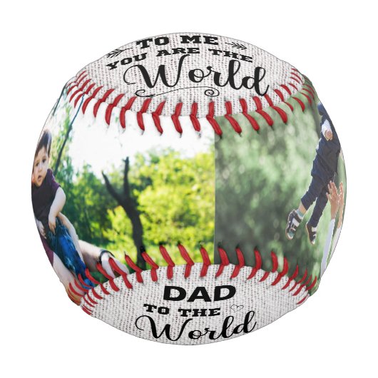 Für mich sind Sie die Welt Custom Vater 2 FotoColl Baseball (Vorderseite)