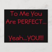 Für mich sind Sie PERFEKTE Postkarte (Vorderseite)