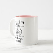 Für mich und mein Haus Joshua 24:15 Bibelverse Zweifarbige Tasse (Vorderseite Links)