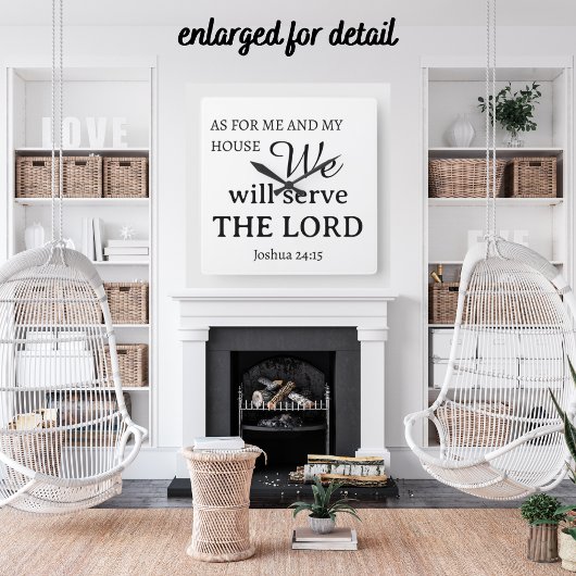 Für mich und mein Haus Joshua 24:15 Quadratische Wanduhr