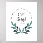 Für mich und mein Haus Minimalistischer Bibelverse Poster (Vorne)