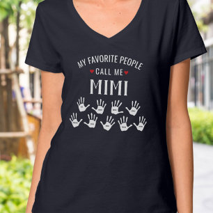 Für Mimi mit Grandkids Names Personalisiert T-Shirt
