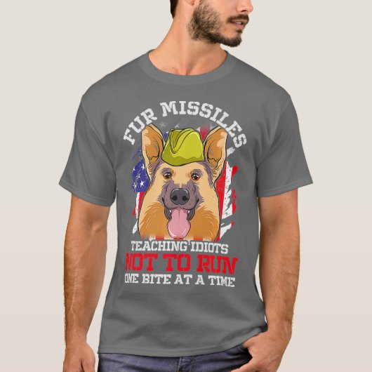 Fur Missiles German Shepherd Police Military T-Shirt (Vorderseite)