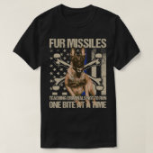 Fur Missiles lehren Kriminelle Blue Line K9 Dog U T-Shirt (Design vorne)
