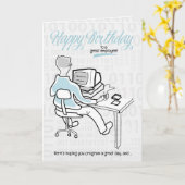 für Mitarbeiter Funny Birthday Computer Typ Karte (Gelbe Blume)