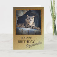 Für Mitbewohner zum Geburtstag mit Schneeleopard