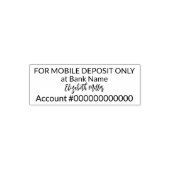 Für Mobile Deposit nur Script Name Bank Akt Nr. Permastempel (Design)