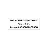 Für mobile Einlagen nur Devisenkonto mit Kursivnam Permastempel (Design)