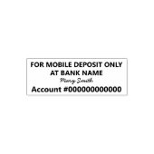 Für mobile Einlagen nur Devisenkonto mit Kursivnam Permastempel (Design)