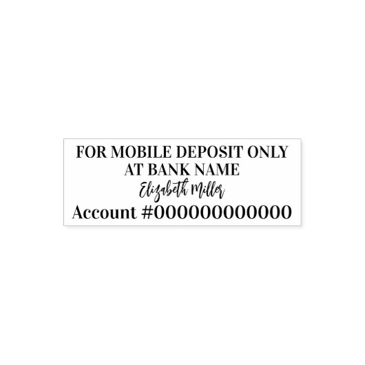 Für mobile Einlagen nur Script Signature Bank ACT Permastempel (Design)