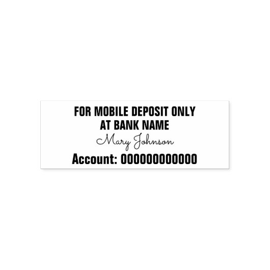 Für mobile Einlagen nur Signature Bank Name Act. Permastempel (Design)