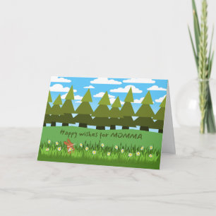 Für Momma zum Geburtstag Niedliches Sonnenbad mit  Karte