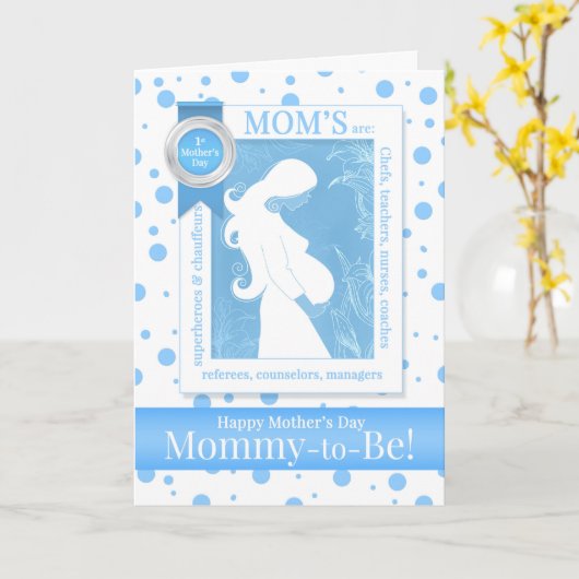 für Mommy-to-be am Blue Punkt der Mutter Karte (Gelbe Blume)