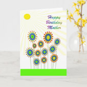 Für Mutter eine Karte mit glücklichen Blume (Gelbe Blume)