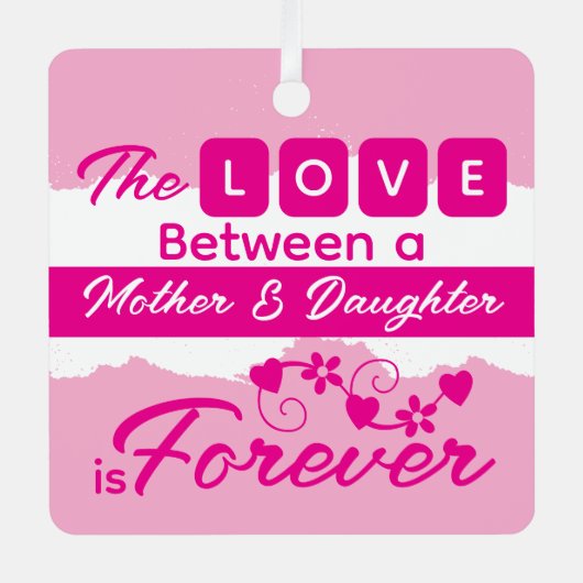 Für Mutter Mutter und Tochter ewig pink Ornament Aus Metall (Vorderseite)