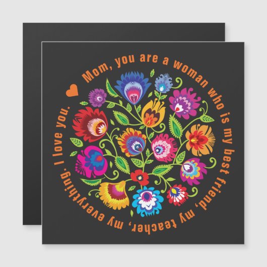 Für Mutter polnische Folklore-Komposition  Magnetkarte (Vorne/Hinten)