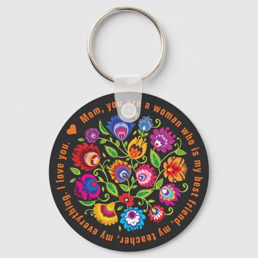 Für Mutter polnische Folklore-Komposition Schlüsselanhänger (Vorderseite)