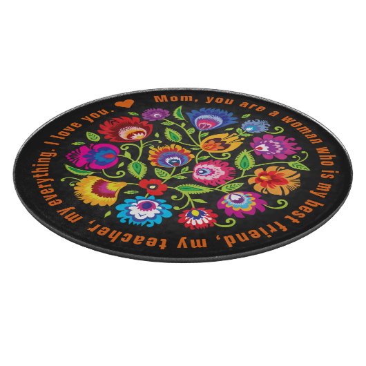Für Mutter polnische Folklore-Komposition Schneidebrett (Ecke)