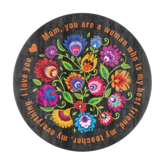 Für Mutter polnische Folklore-Komposition Schneidebrett (Vorderseite)