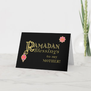 Für Mutter Ramadan Blessings Gold auf schwarz Karte