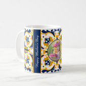 Für Mutter 💙 💛 Schöne blaue und gelbe Azulejos Kaffeetasse (Vorderseite Links)