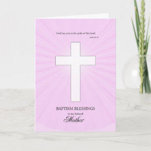 Für Mutter Taufe, glühendes Kreuz Karte