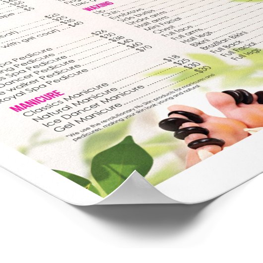 Für Nail Salon-Preisposter Poster (Ecke)