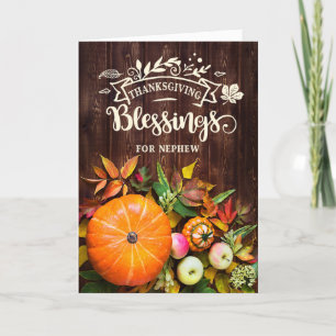 für Nephew-Erntedank: Blessings Pumpkins Feiertagskarte