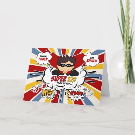 für Nephew Get Well Boy Superhero Comic Book Karte (Vorderseite)