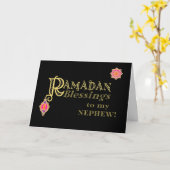 Für Nephew Ramadan Blessings Gold auf schwarz Karte (Gelbe Blume)