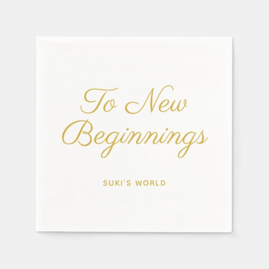 Für neue Anfänge Elegant Personalisiert Serviette (Vorderseite)