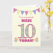 Für Nichte 10. Geburtstag Primroses Jagdkarte Karte (Gelbe Blume)