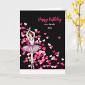 Für Niece am Geburtstag Ballerina rosa Kleid Karte (Gelbe Blume)