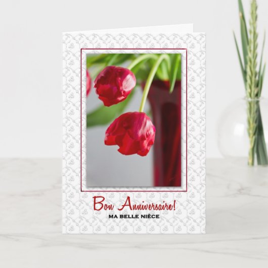 für Niece Joyeux Anniversaire French Birthday Karte (Vorderseite)