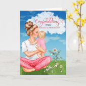 für Niece New Baby Gratulationen First Baby Girl Karte (Gelbe Blume)