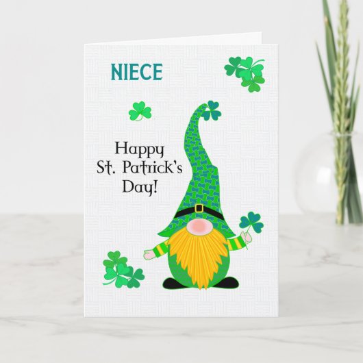 Für Niece St Patrick's Fun Leprechaun Card Karte (Vorderseite)