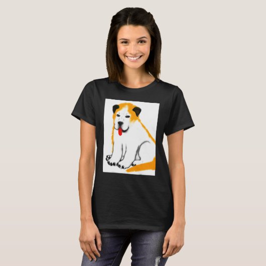 Für Niedliche Hunde Puppie Fan in Dog Art Style_13 T-Shirt (Vorne ganz)