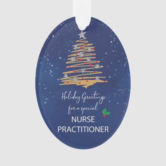 Für Nurse Practitioner Weihnachtsbaum anpassbar Ornament (Vorderseite)