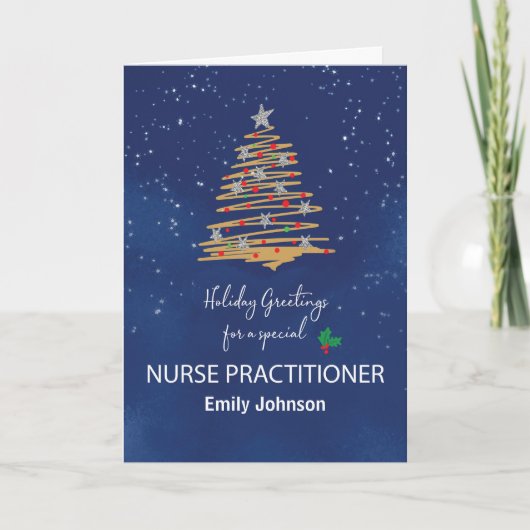 Für Nurse Practitioner Weihnachtsbaum Individuelle Karte (Vorderseite)