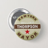 Für NYC Bürgermeister William Thompson Button (Vorne & Hinten)