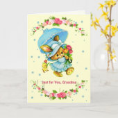 Für Oma am Muttertag. Sweet Bunny Karte (Gelbe Blume)