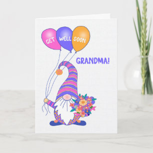 Für Oma gut Gnome Balloons Blume Card Karte