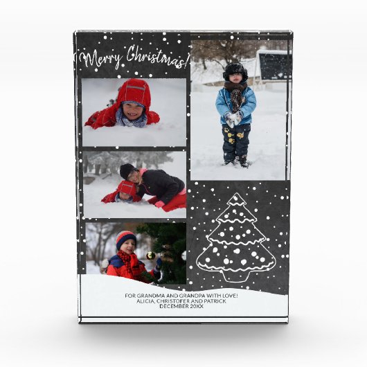 Für Oma | Rustikaler Schneeballbaum Fotoblock (Vorderseite)